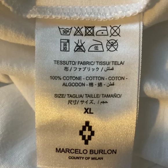 Marcelo Burlon County of Milan Black and White Graphic Tee - Picture 7 of 8